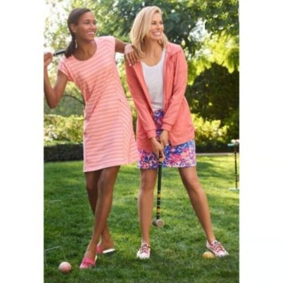 NWT T by Talbots Pink Blue Spring Garden Floral Stretch Skort - MP - Picture 11 of 11